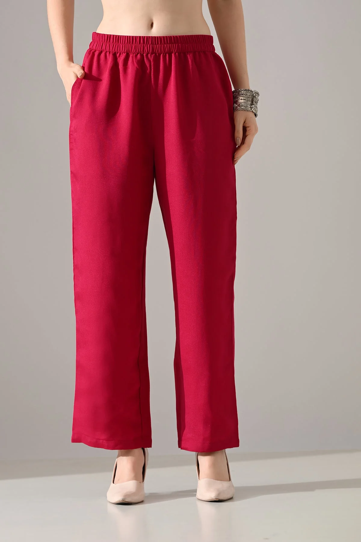 Pink Zari Embroidered Kurta 3 Pcs Set - Image 7