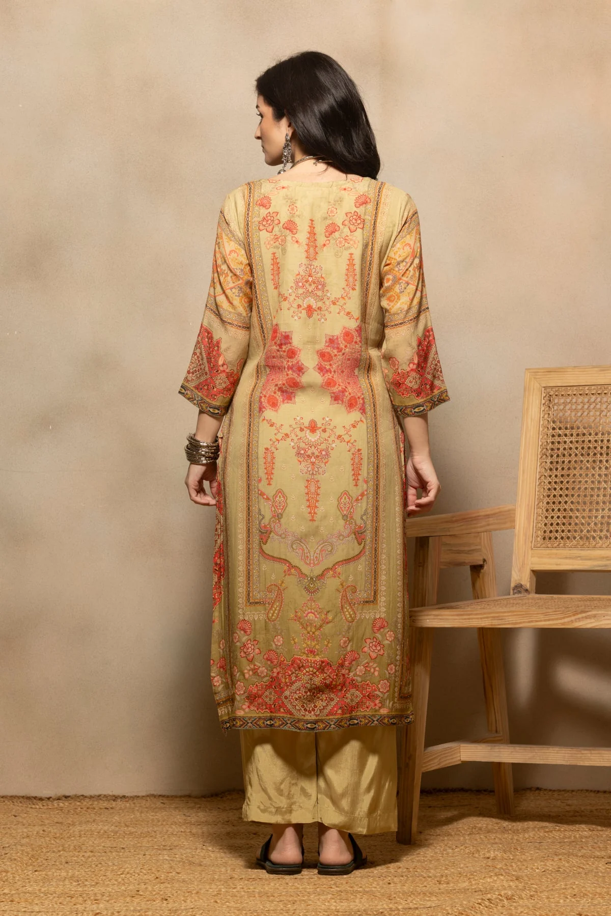 Pista Green Printed Kurta 3 Pcs Set - Image 5