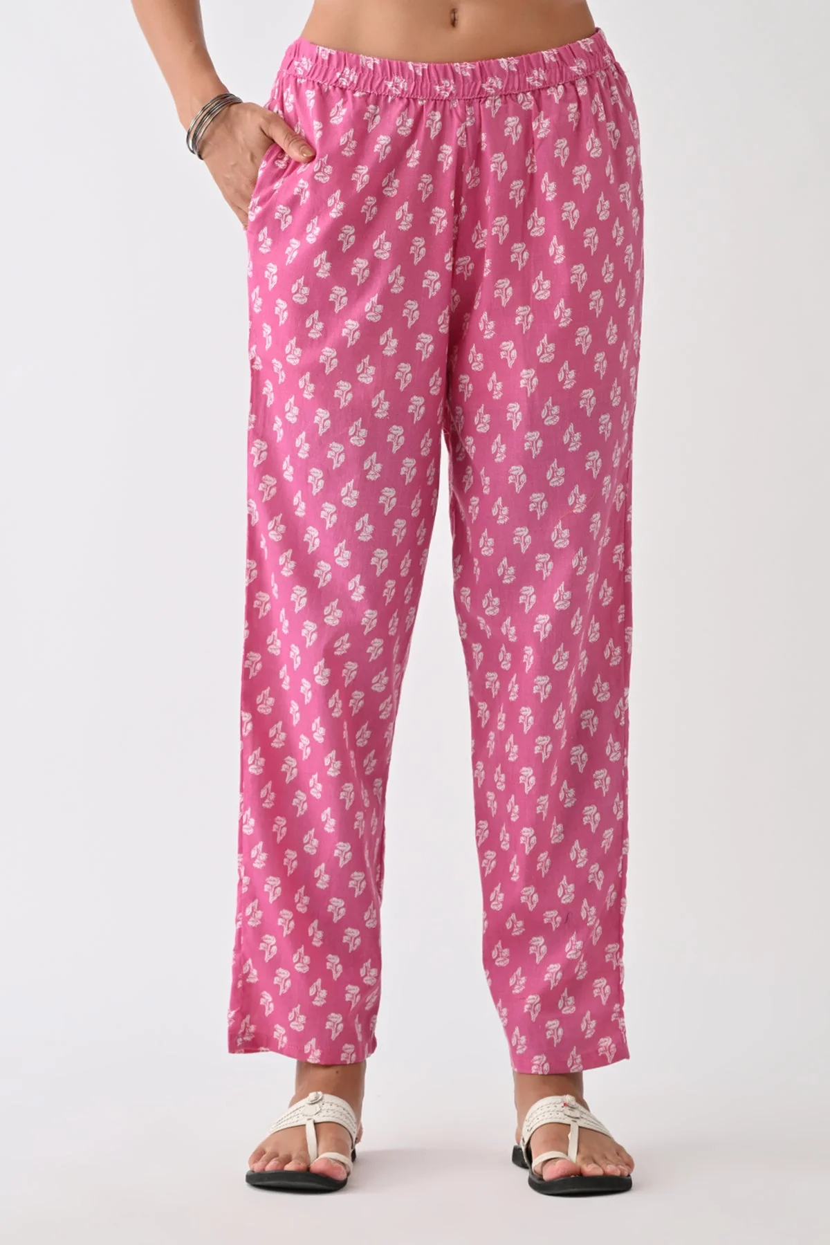 Purple Floral Printed Kurta 3 Pcs Set - Image 7