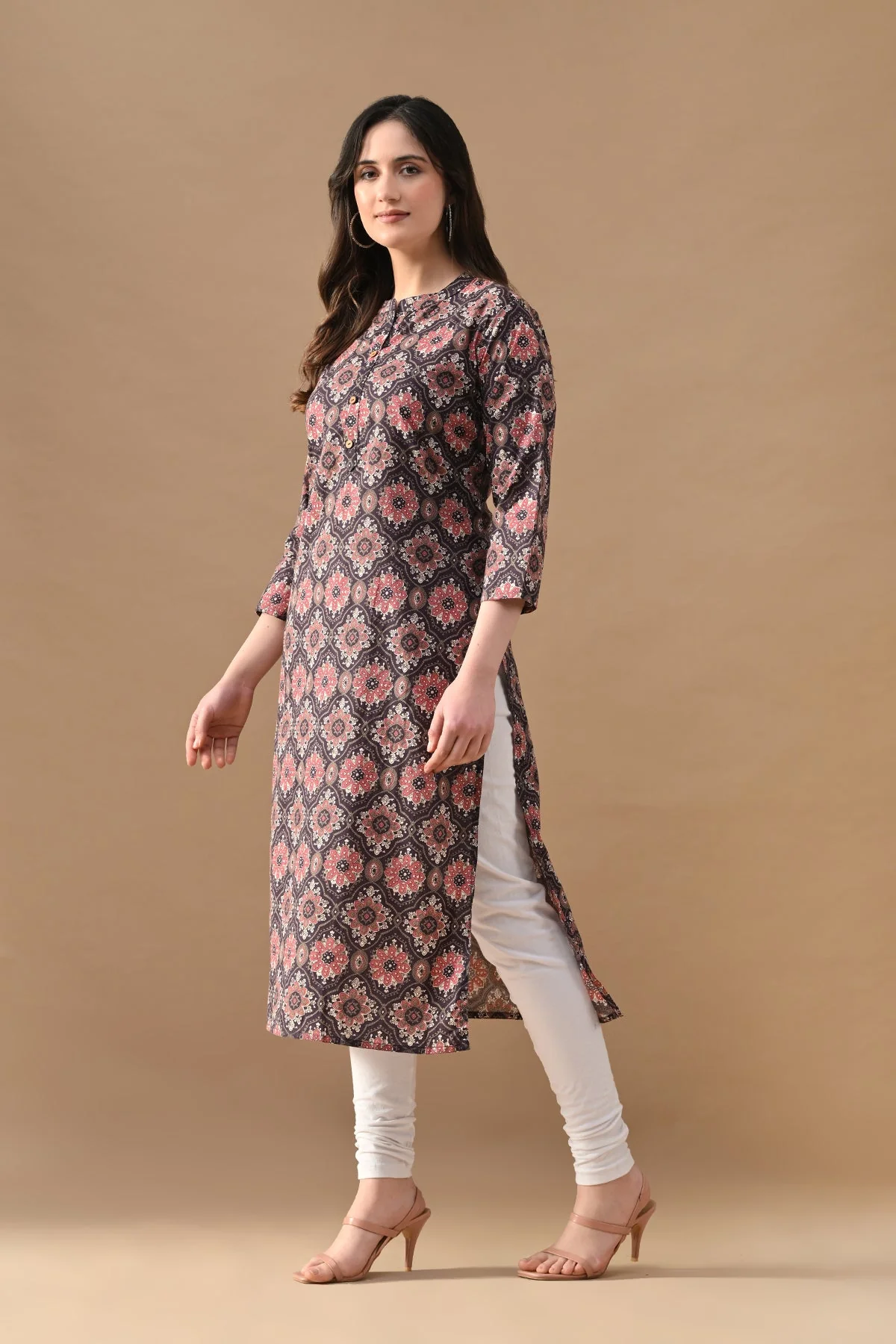 Purple Printed Kurta - Image 2