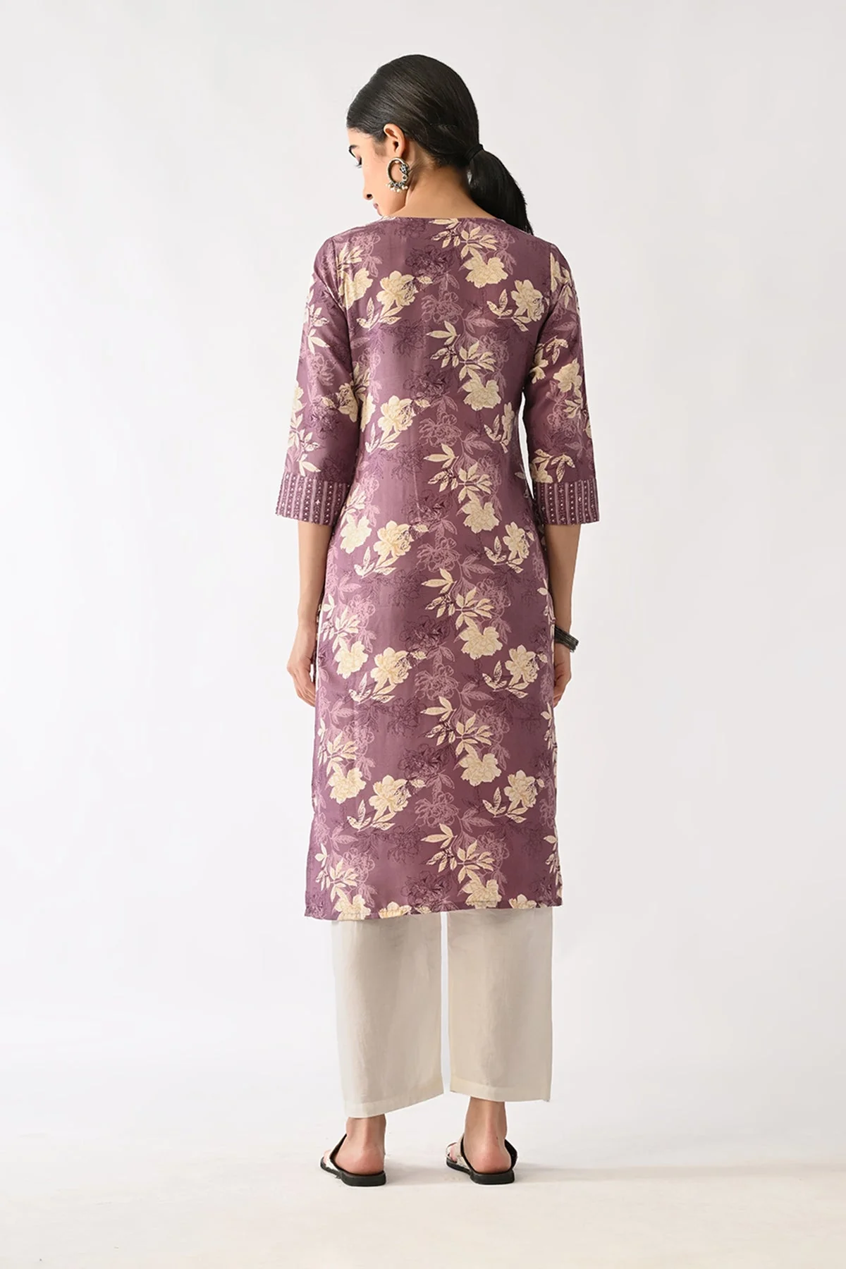 Purple Printed Kurta - Image 6