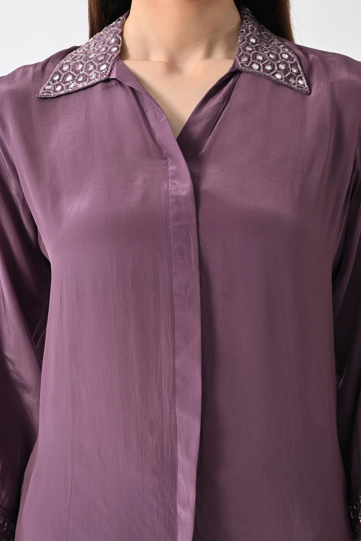 Purple Solid Co-Ord Set - Image 4