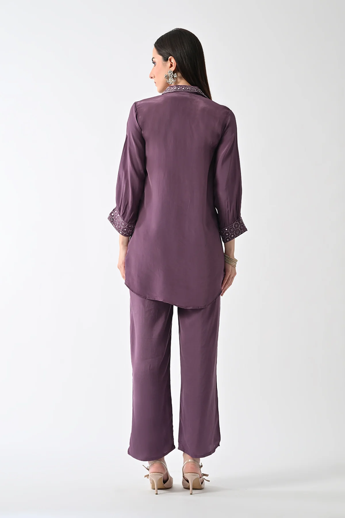 Purple Solid Co-Ord Set - Image 5