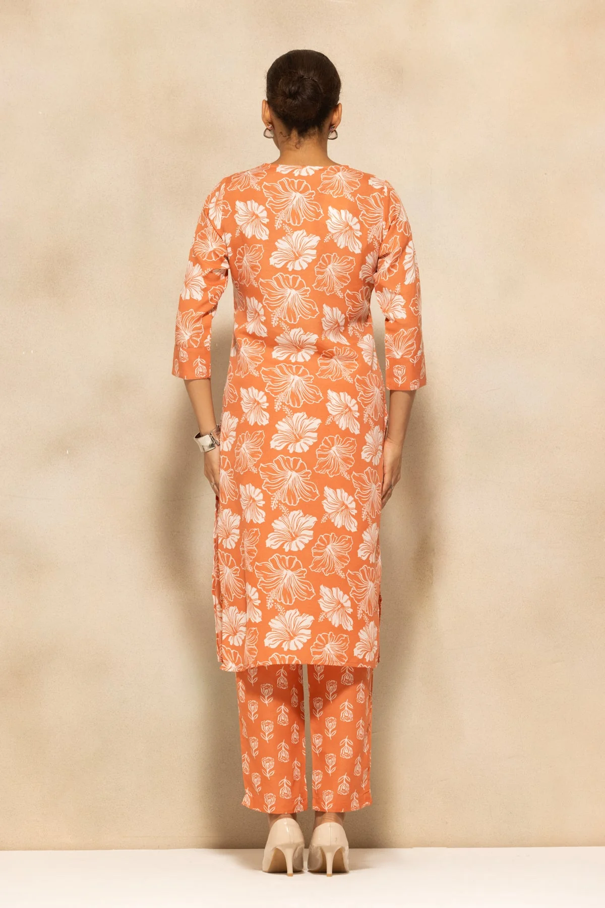 Rust Printed Kurta 3 Pcs Set - Image 5