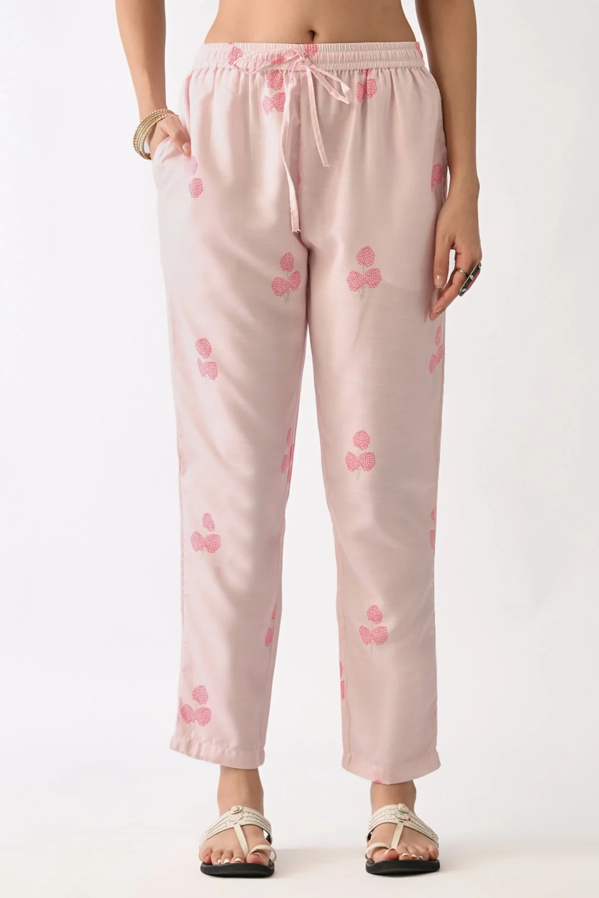 Soft Pink Printed Kurta 3 Pcs Set - Image 7