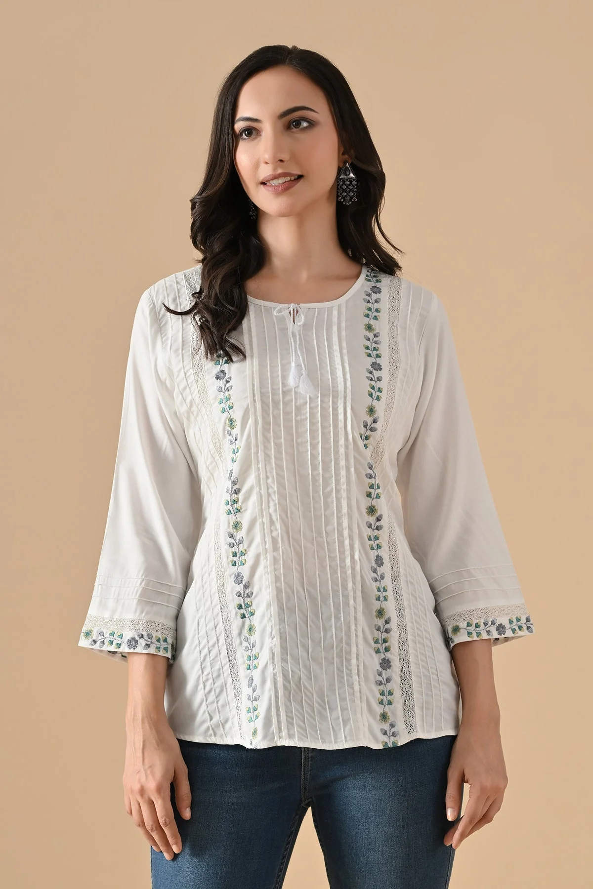White Embroidered Top - Image 2