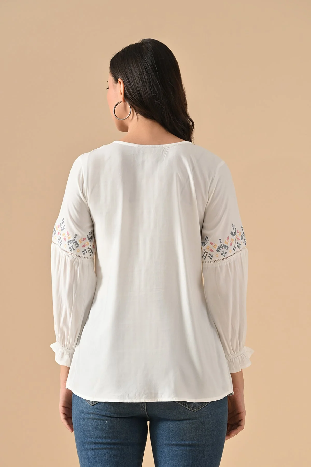 White Embroidered Top - Image 7