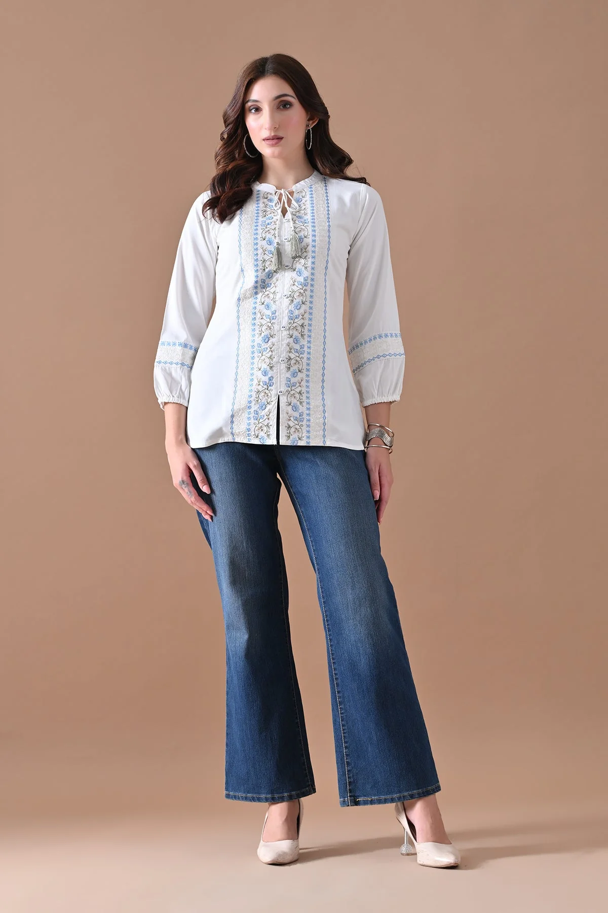 White Embroidered Top - Image 6