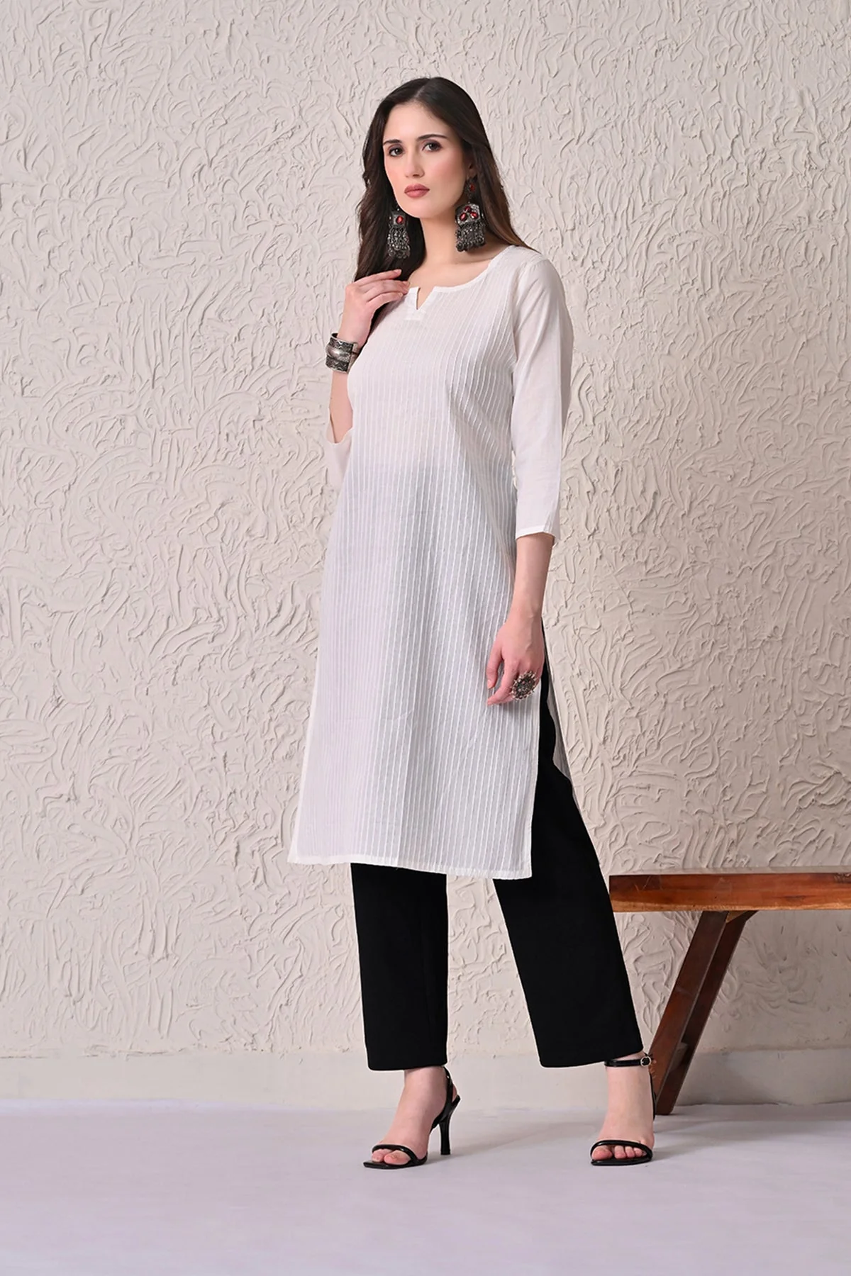 White Pintex Kurta - Image 2