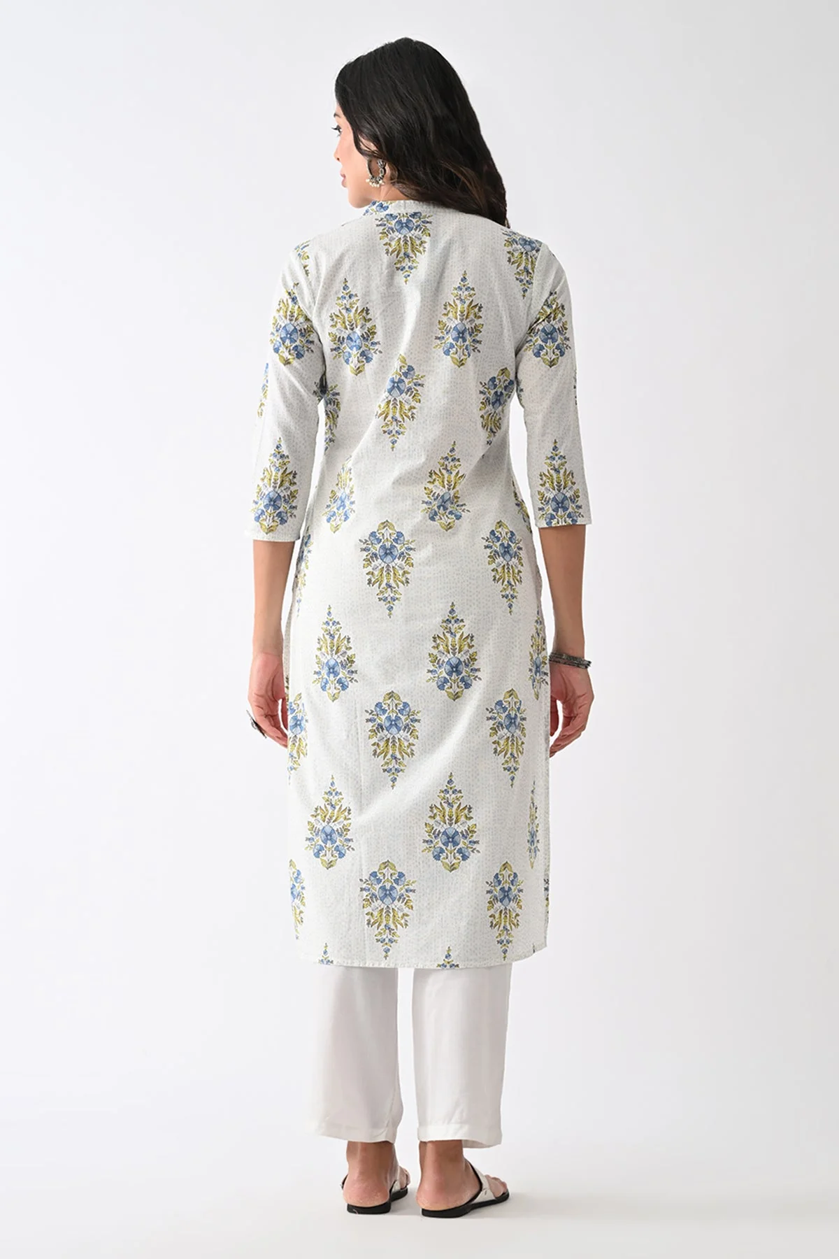 White Printed Kurta - Image 6