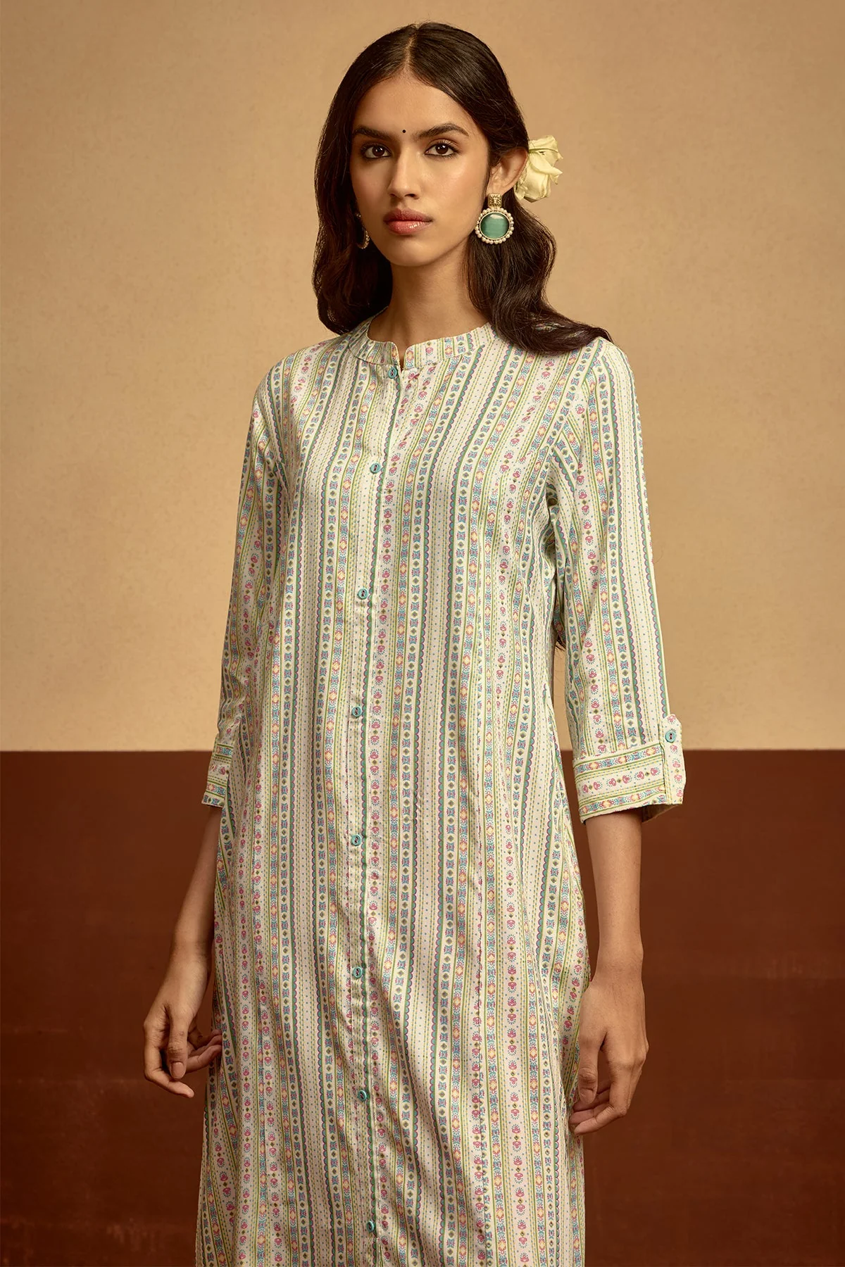 White Printed Kurta - Image 3