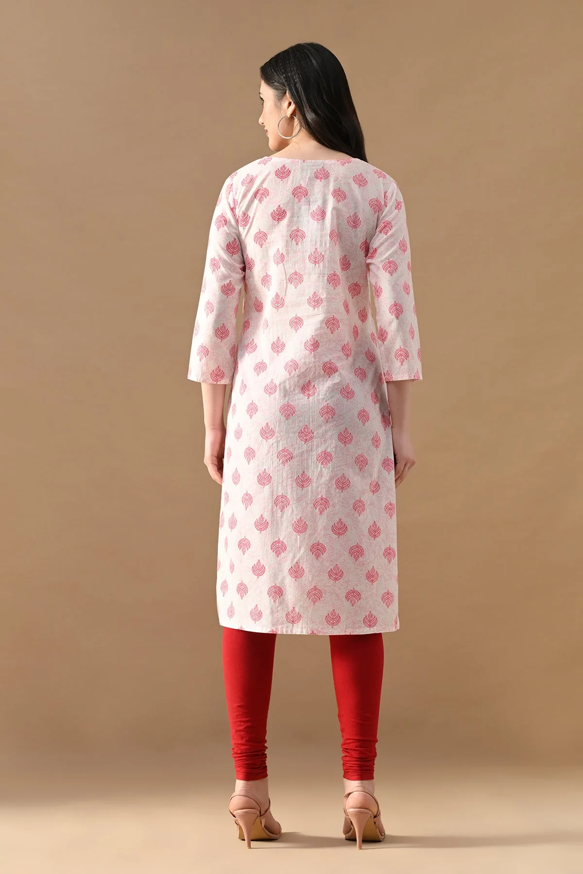 White Printed Kurta - Image 5