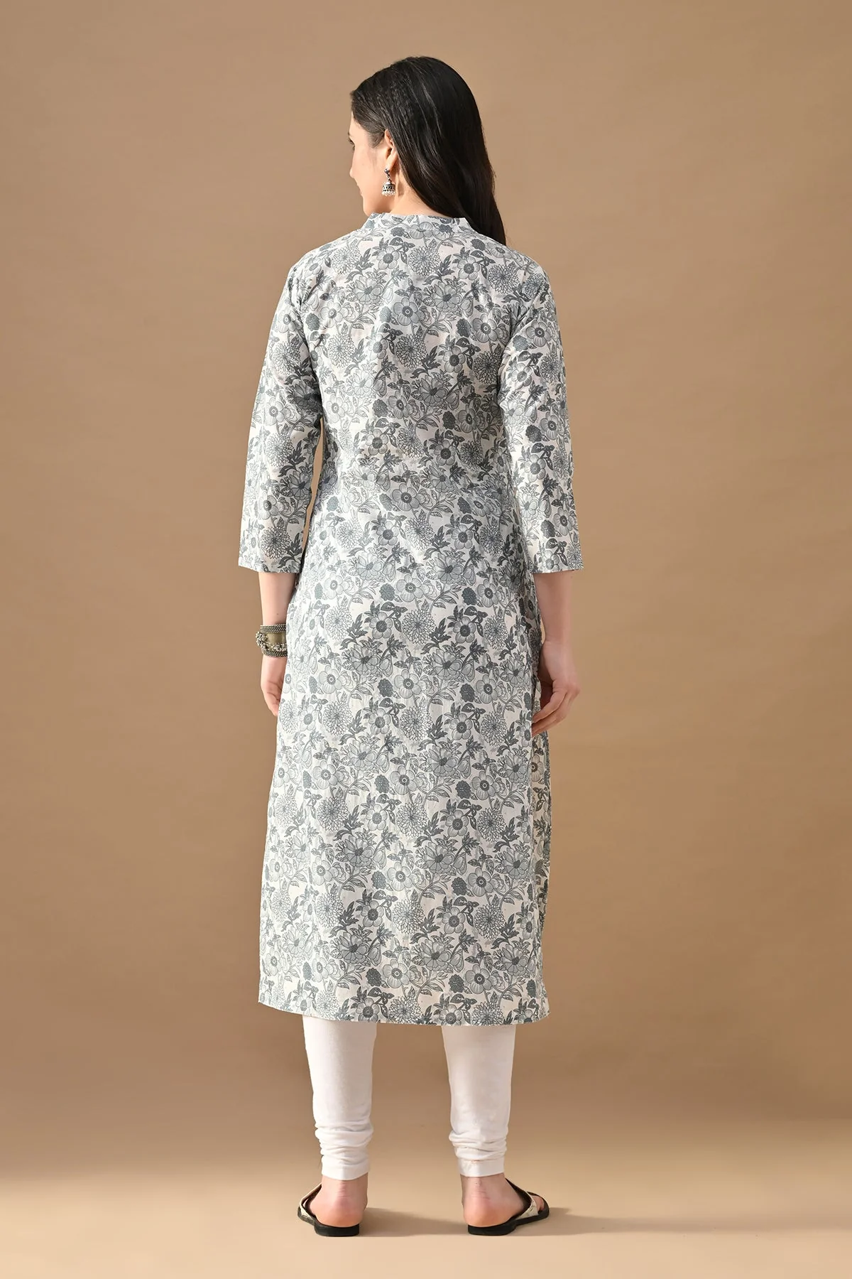 White Printed Kurta - Image 5