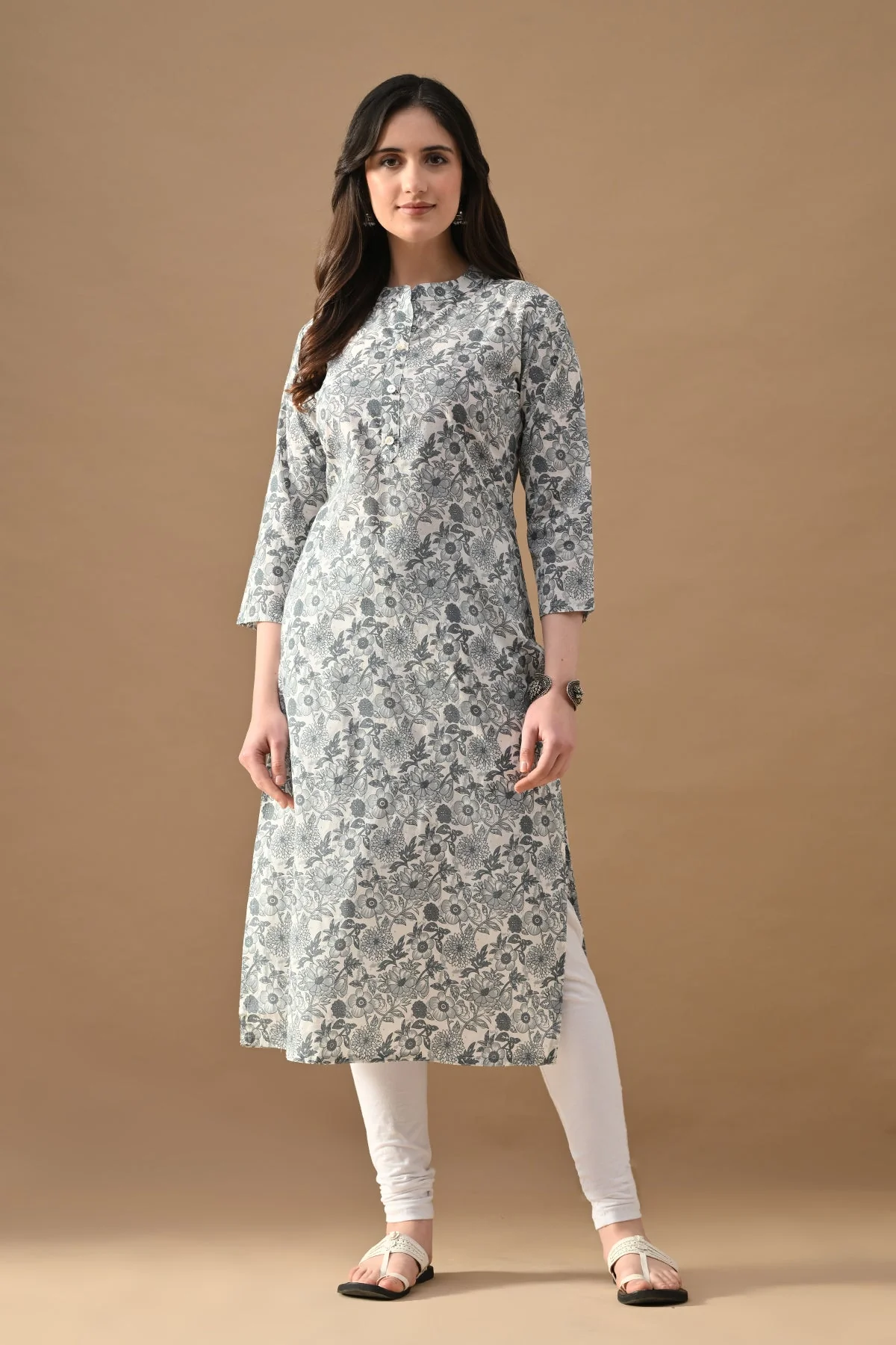 White Printed Kurta - Image 6