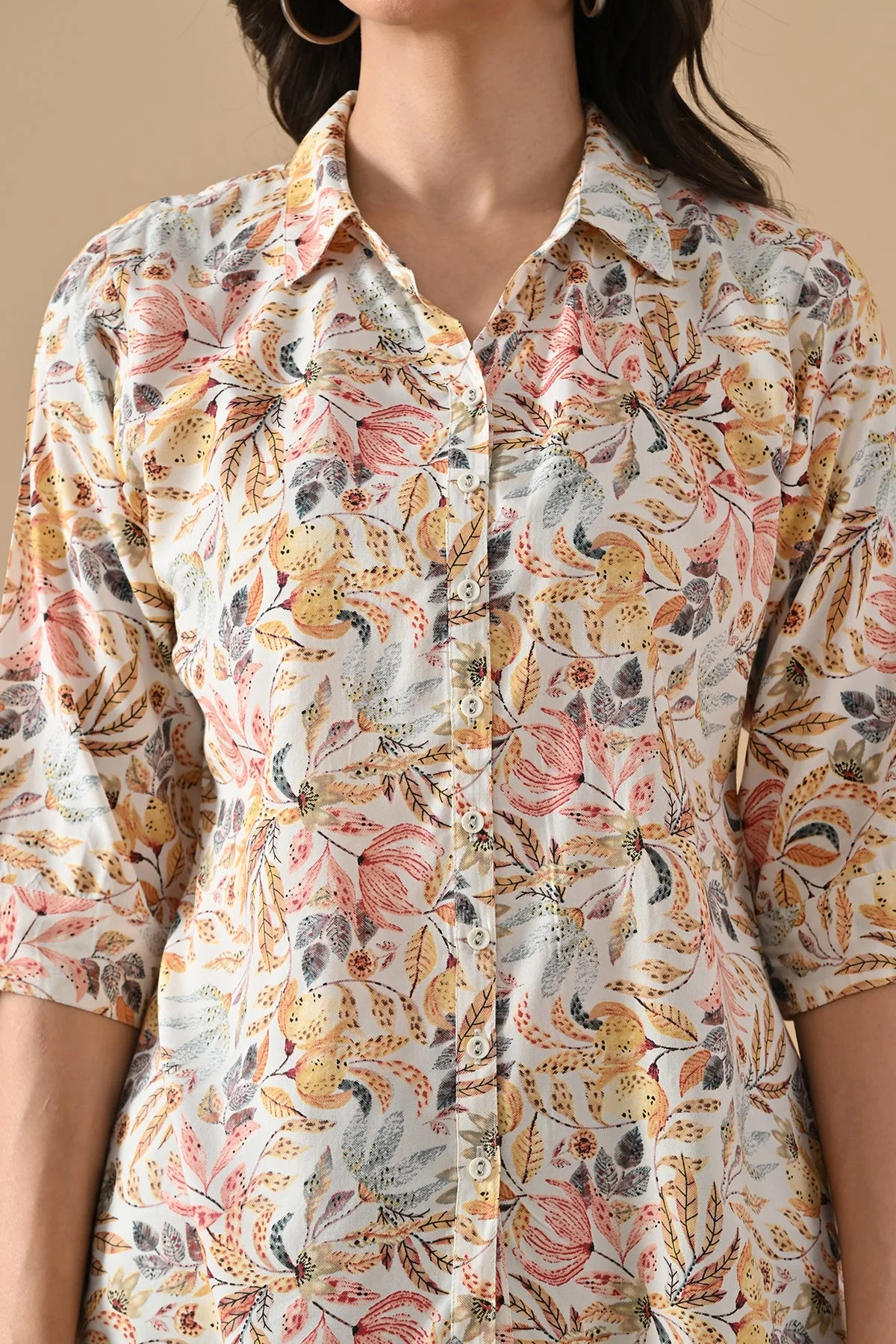 White Printed Straight Top - Image 5