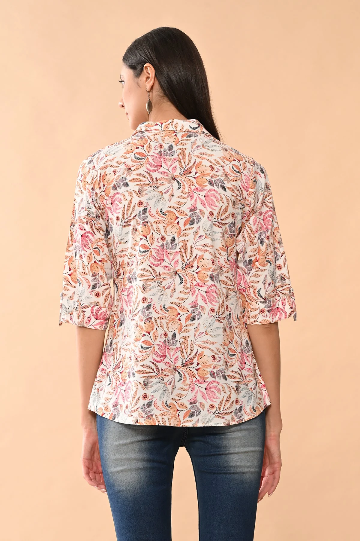 White Printed Straight Top - Image 6
