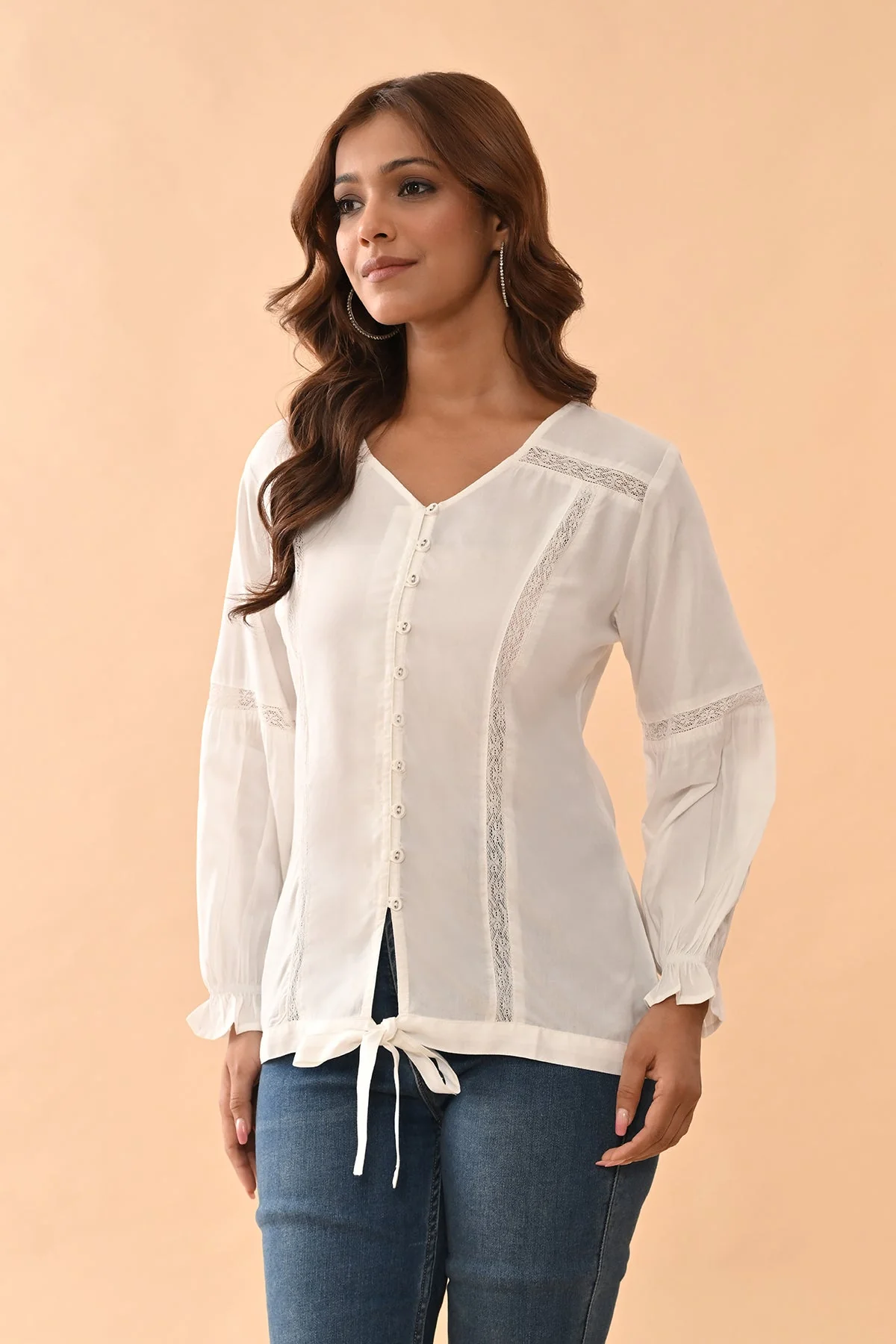 White Solid Straight Top - Image 3