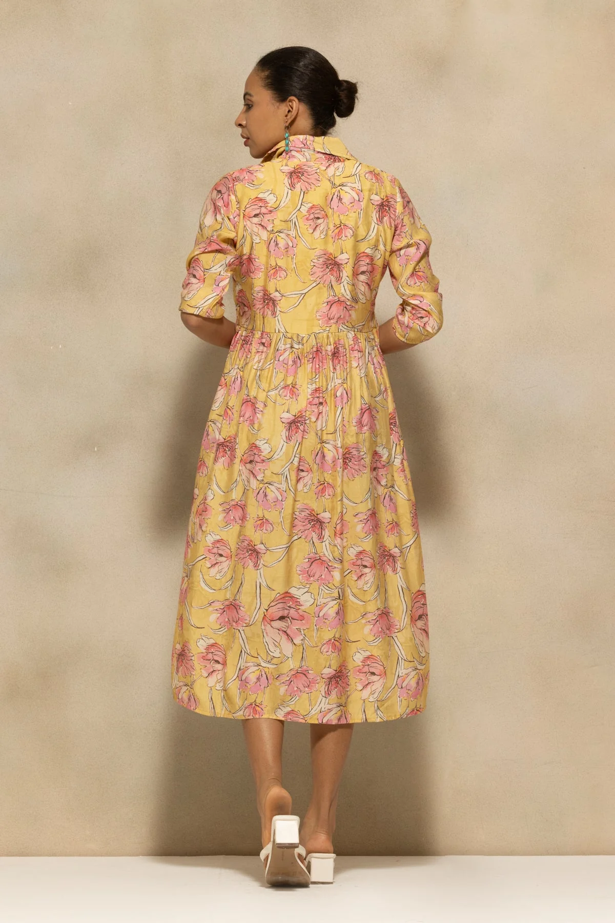 Yellow Floral Printed Dress - Image 5