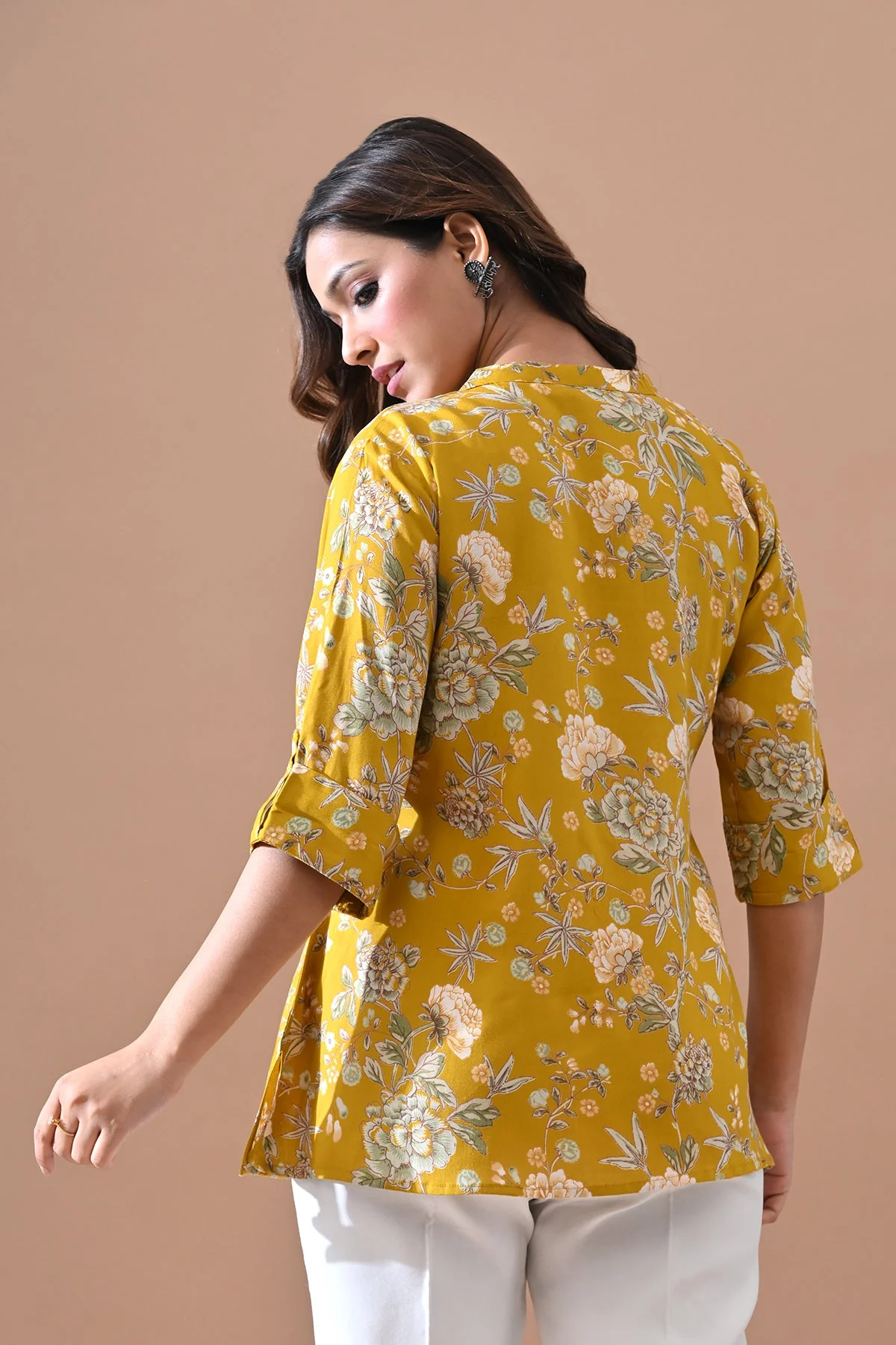 Yellow Floral Printed Top - Image 5