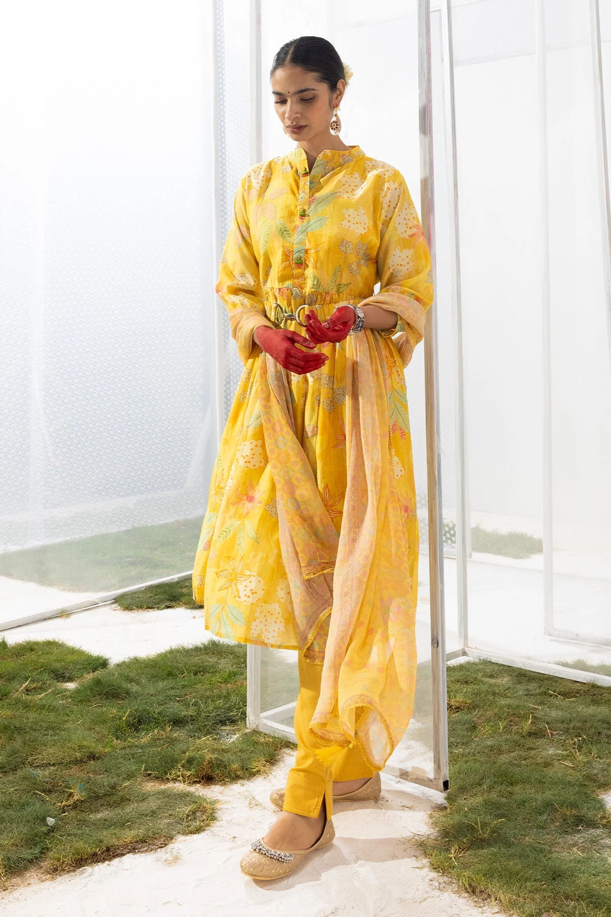Yellow Printed Dress - Image 3