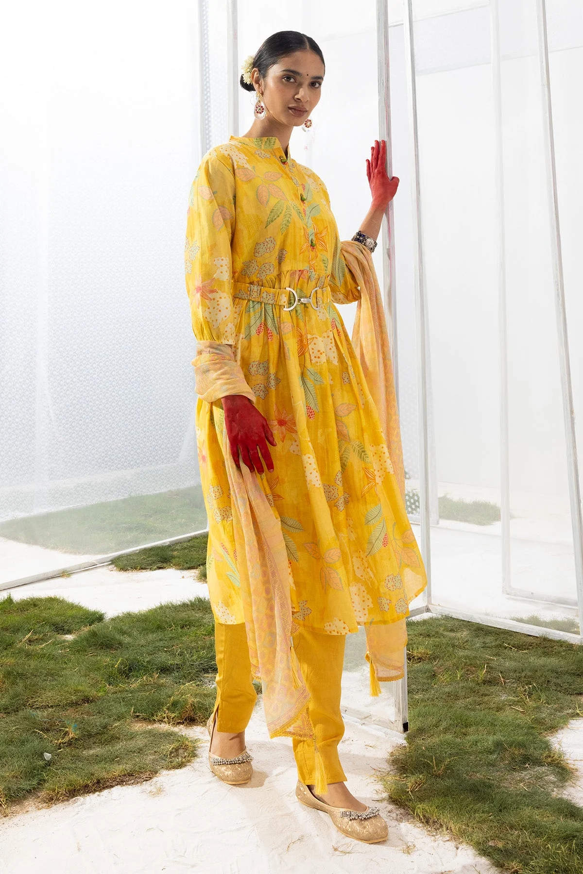 Yellow Printed Dress - Image 4