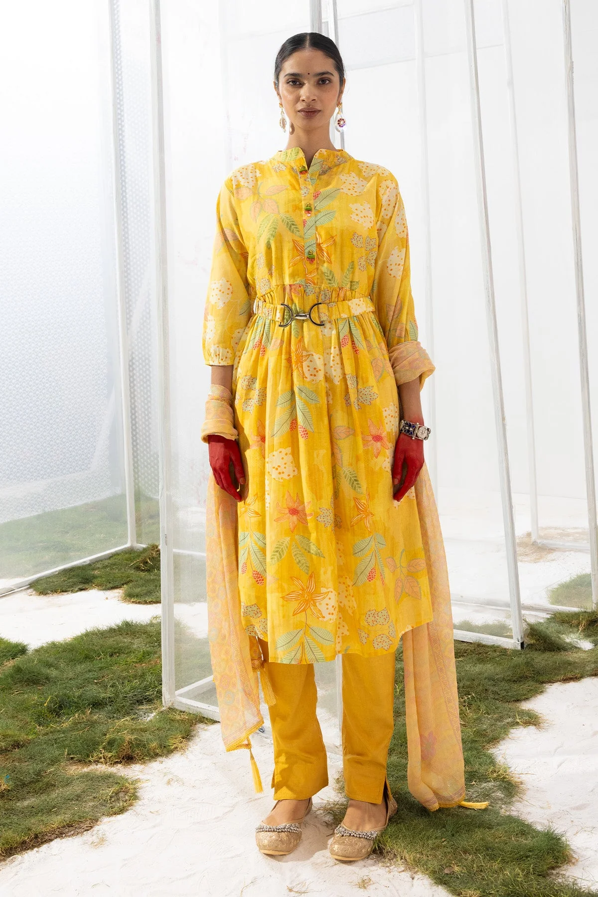 Yellow Printed Dress - Image 5
