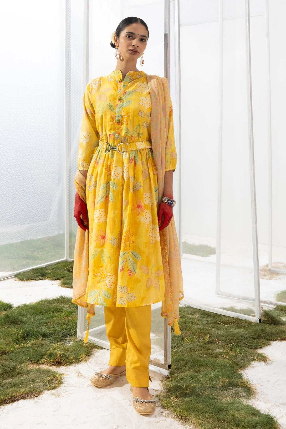 Yellow Printed Dress - Image 6