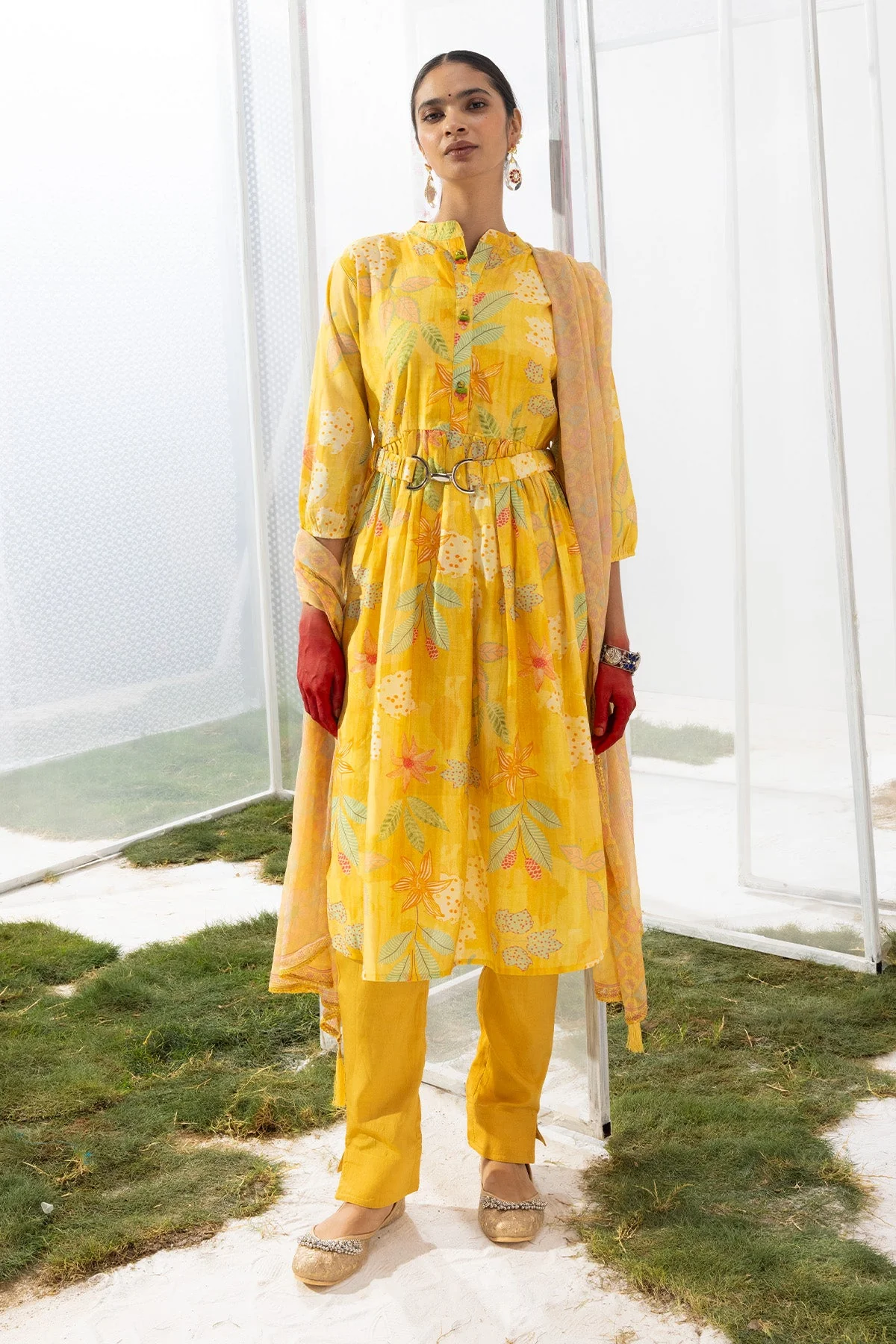 Yellow Printed Dress - Image 7