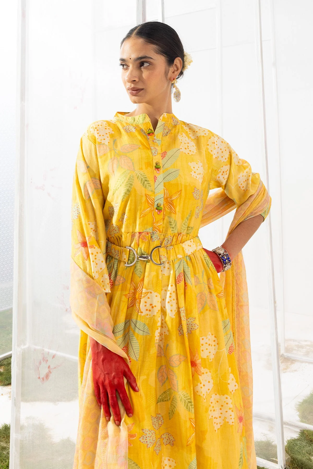 Yellow Printed Dress - Image 8