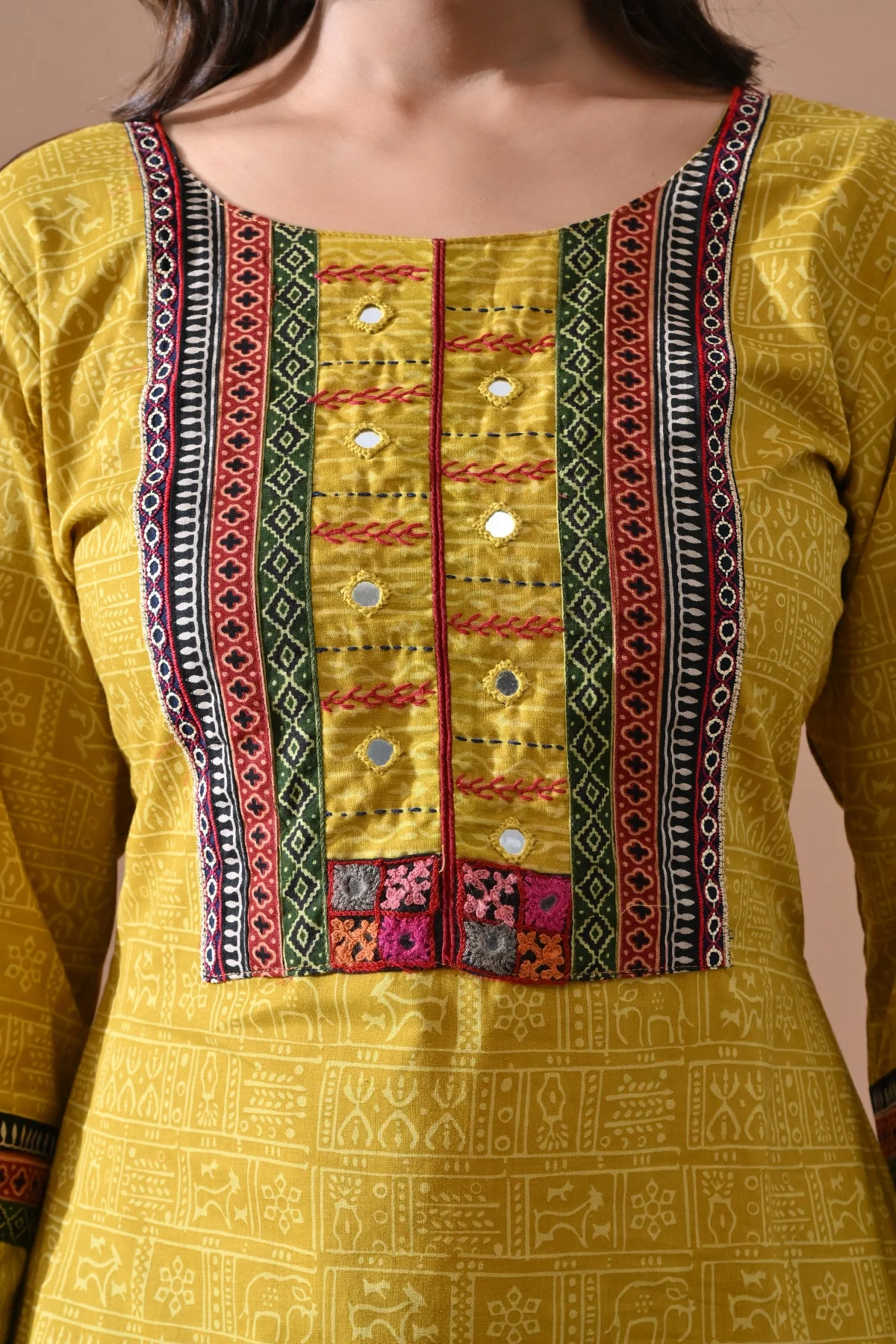 Yellow Printed Kurta - Image 4