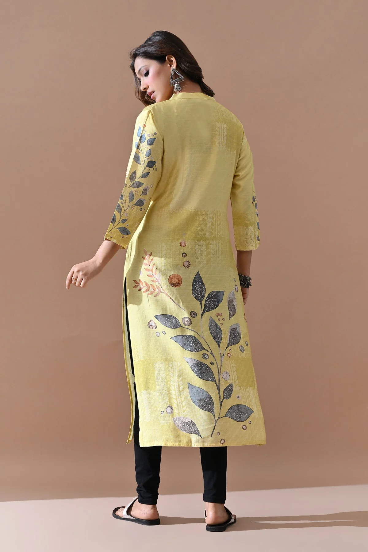 Yellow Printed Kurta - Image 6