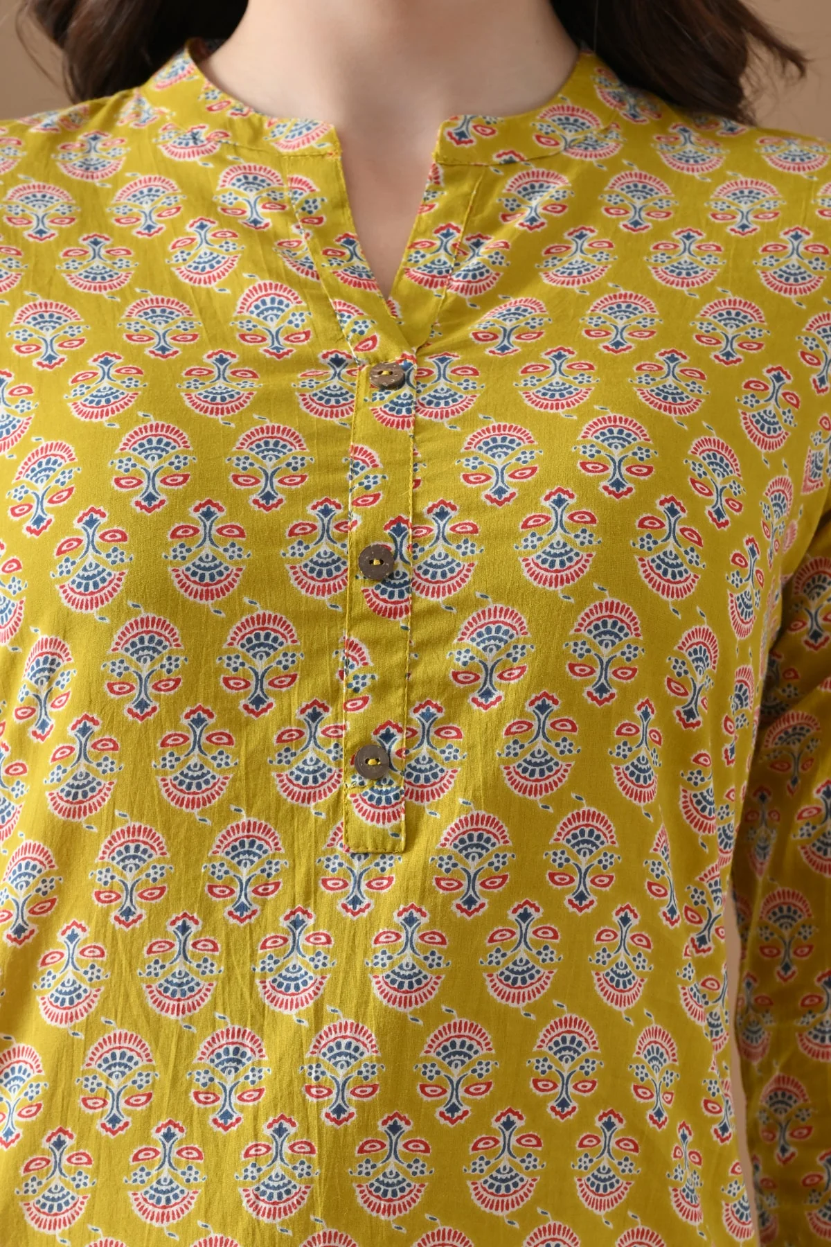Yellow Printed Kurta - Image 4