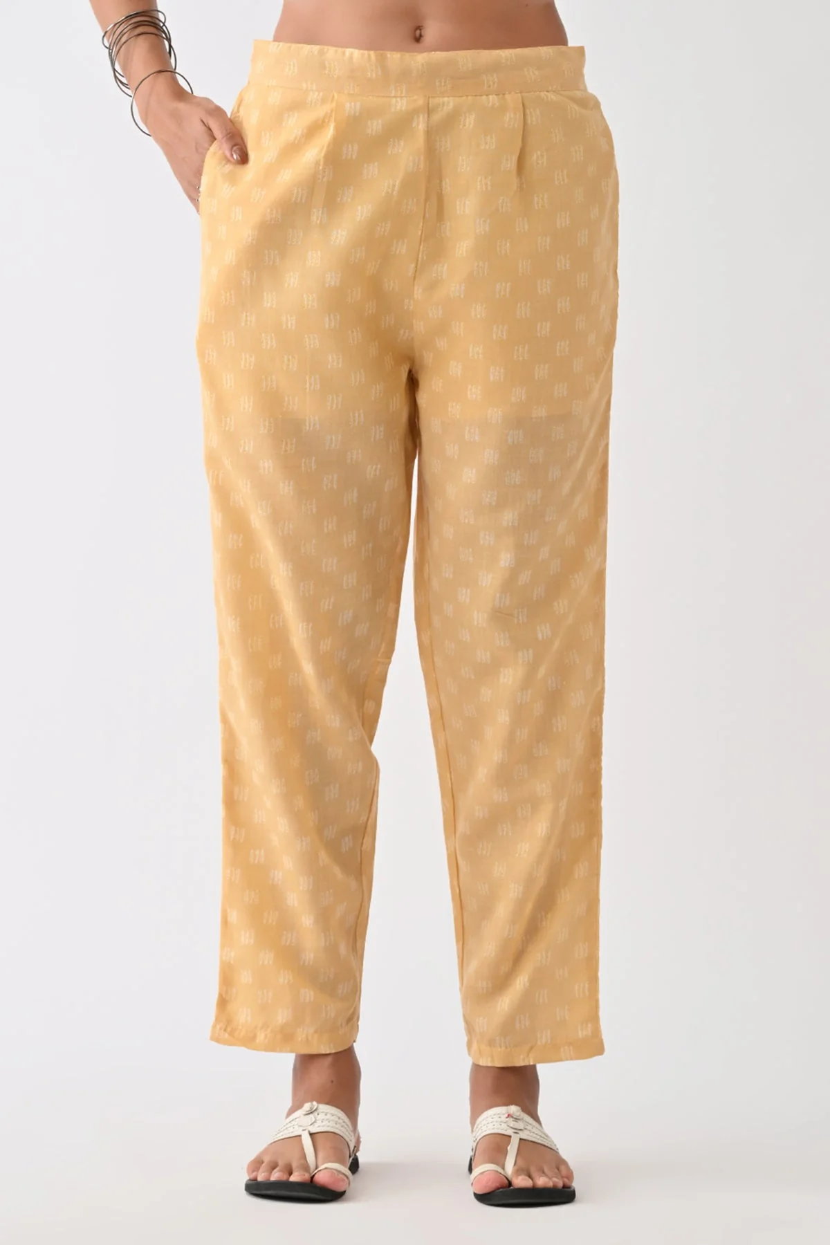 Yellow Printed Kurta 3 Pcs Set - Image 6