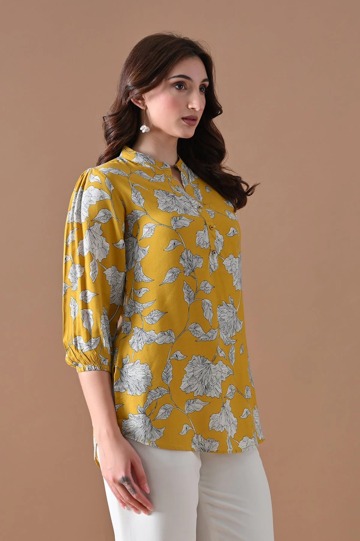 Yellow Printed Top - Image 3